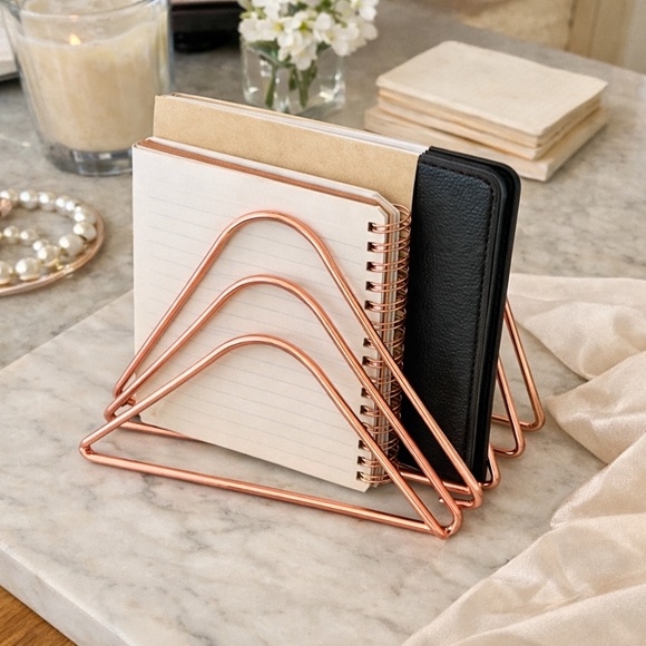 Gold or Rose Gold Metal Letter Sorter Desk Organizer | Set of 2 - Picture 2 of 5